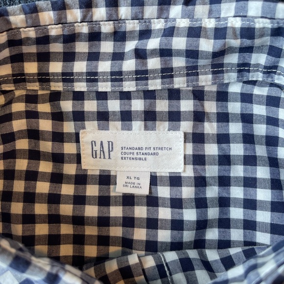Gap Blue Checkered Button Down - Size XL - Picture 3 of 4